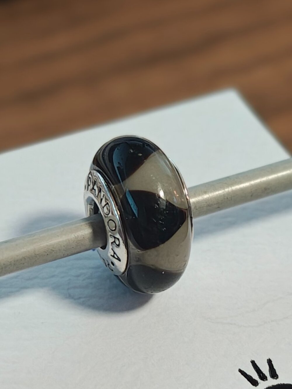 Authentic Pandora Retired Captivating Black Murano Glass Charm – 790640